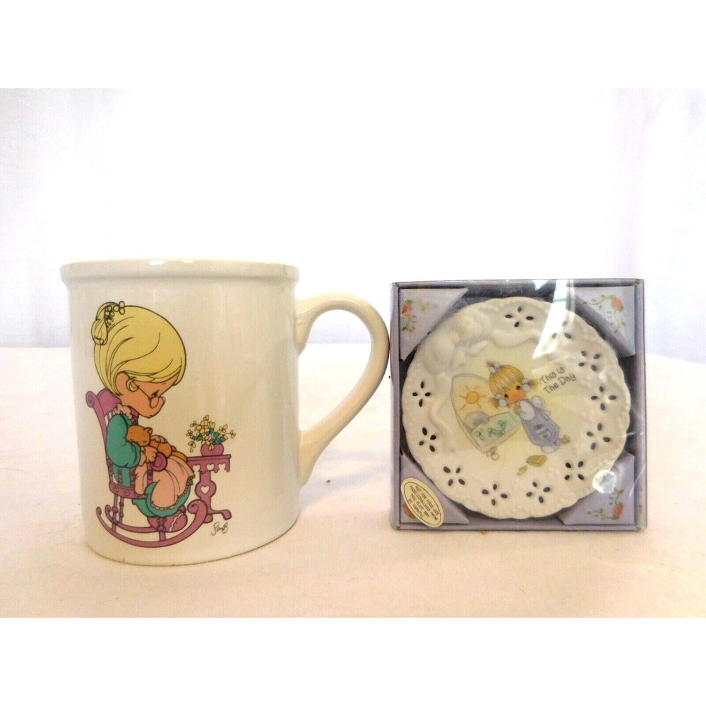 Precious Moments 50th Anniversary Plate Ceramic Floral Embossed + Purr fect Gran